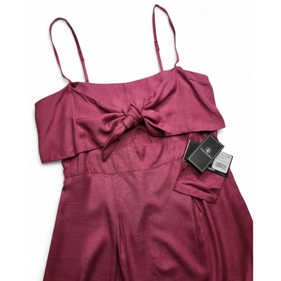 NWT Volcom No She Didn’t Dress Bow Front Cutout A-Line Mini Casual Plum Size S - Picture 2 of 9